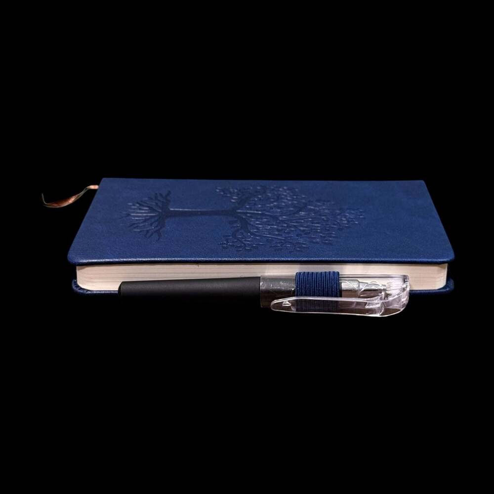 Royal Blue Tree of Life Embossed Small Hardcover Lined Journal with Pen - Picture 5 of 6